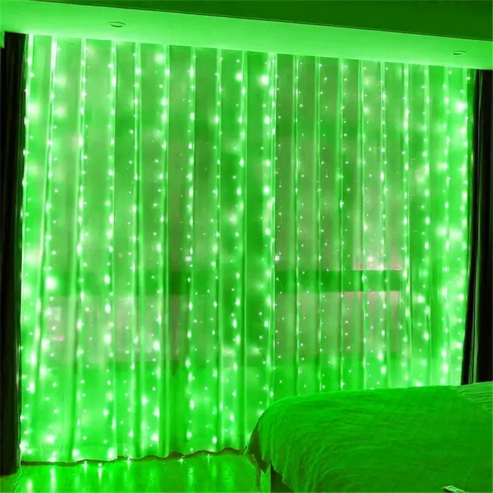 New Year 2026 Holiday Party Birthday Decoration LED 8 Mode Christmas Light USB Curtain String Light Wed ding Fairy Light Navidad